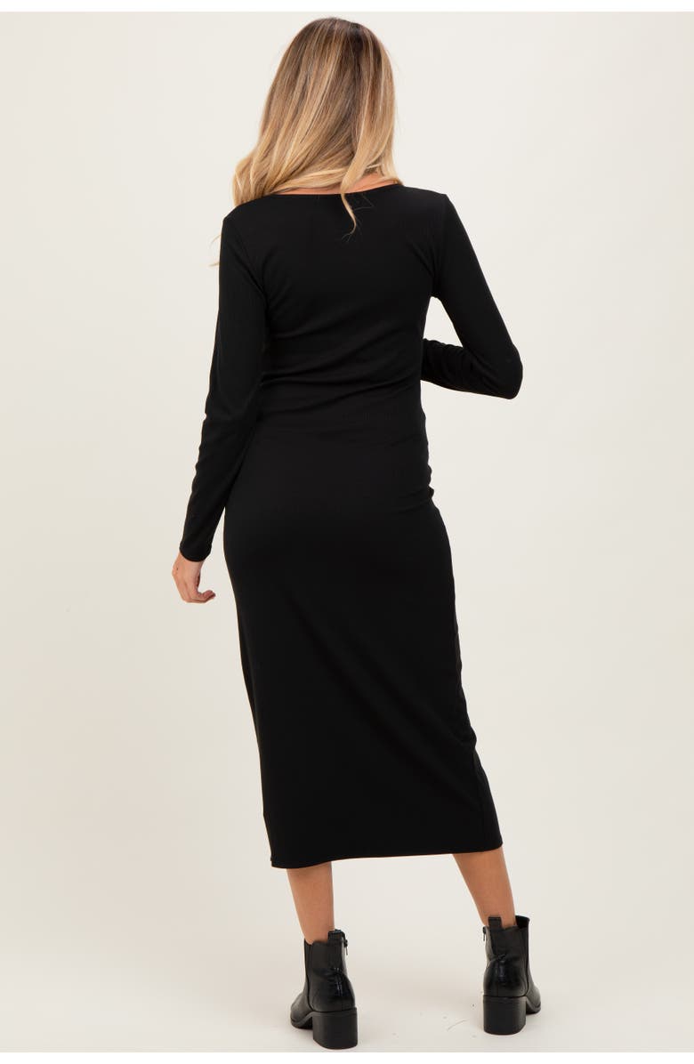 PinkBlush Scoop Neck Long Sleeve Midi Dress, Alternate, color, Black