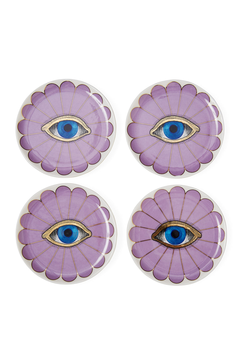 Fleur Coaster Set, Main, color, Lavender / Gold