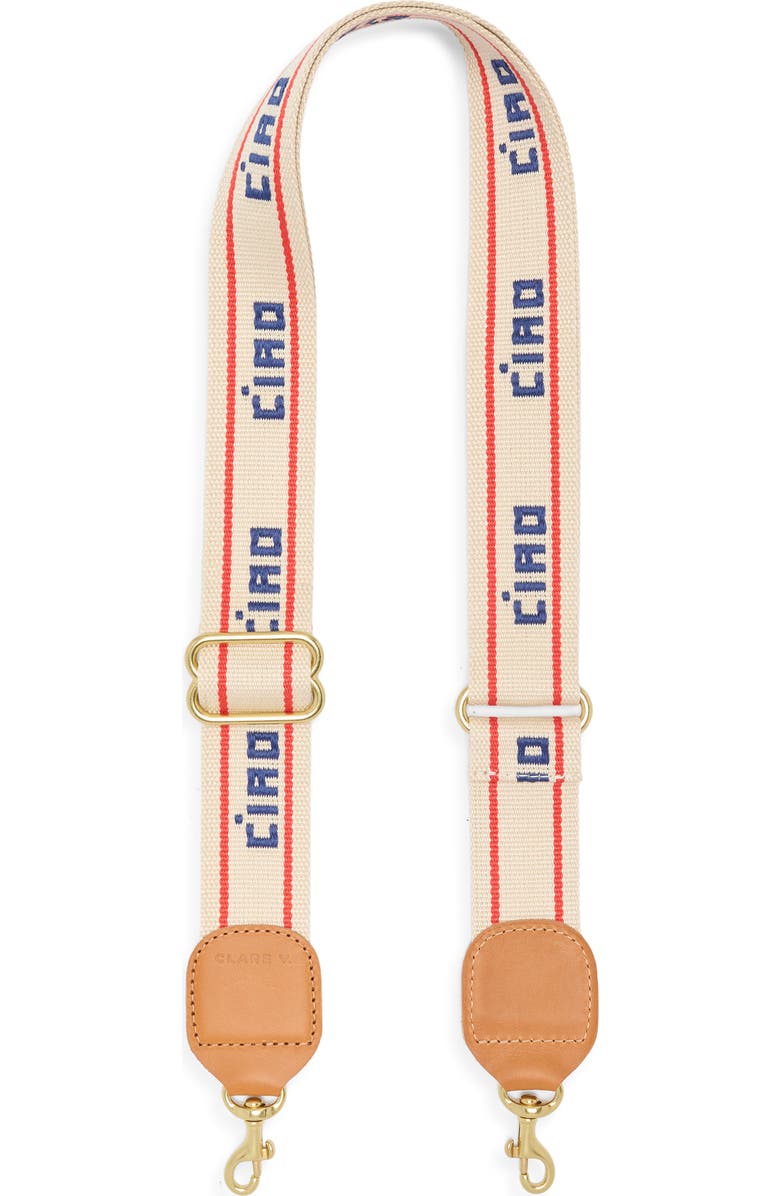Clare V. Adjustable Crossbody Strap, Main, color, Cream/ Navy
