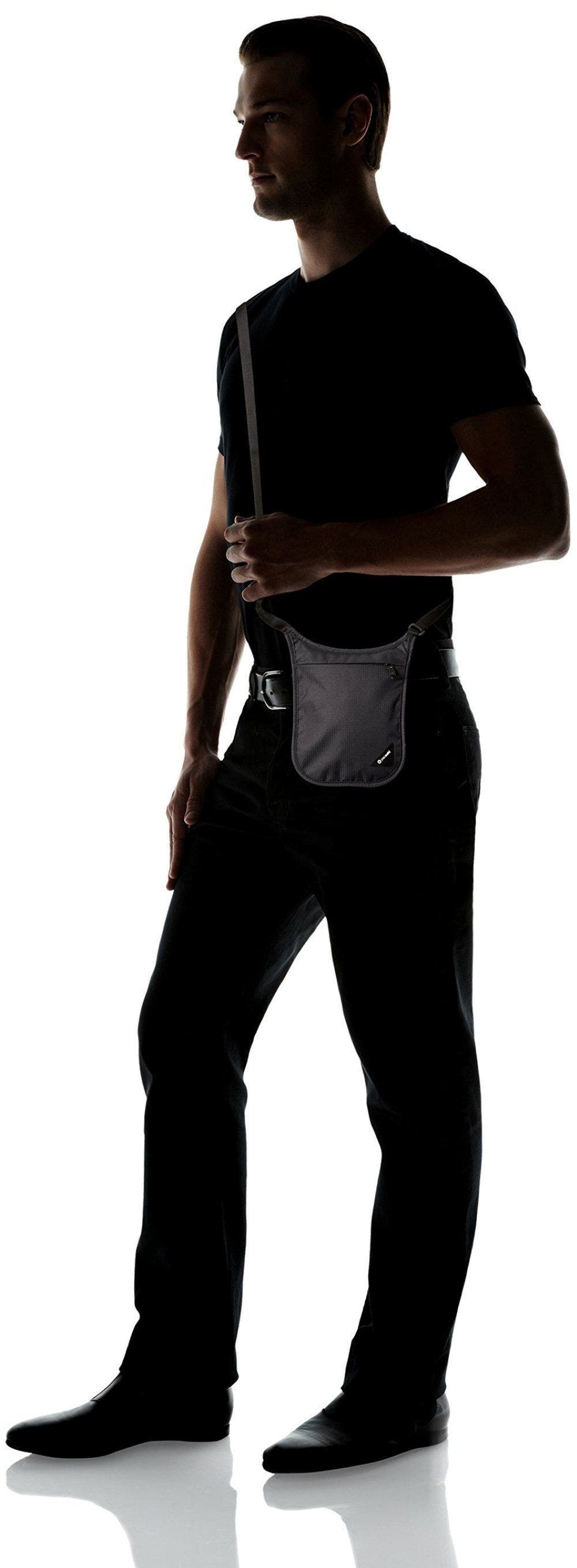 Coversafe V75 RFID Blocking Neck Pouch Neutral Grey, Alternate, color, Black