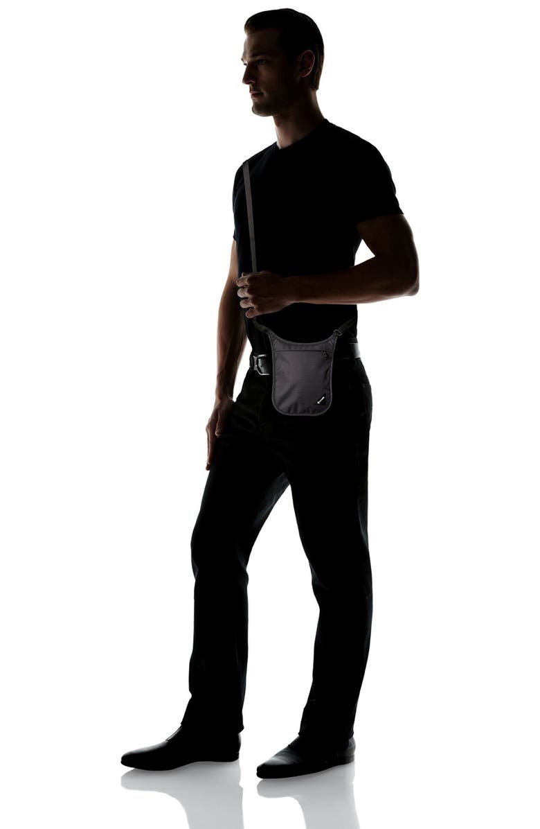 PACSAFE Coversafe V75 RFID Blocking Neck Pouch Neutral Grey, Alternate, color, Black