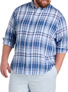 vineyard vines Big & Tall Pelican Point Plaid Linen Sport Shirt