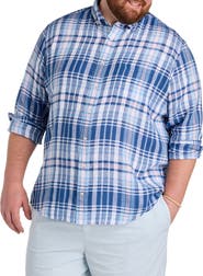 vineyard vines Big & Tall Pelican Point Plaid Linen Sport Shirt