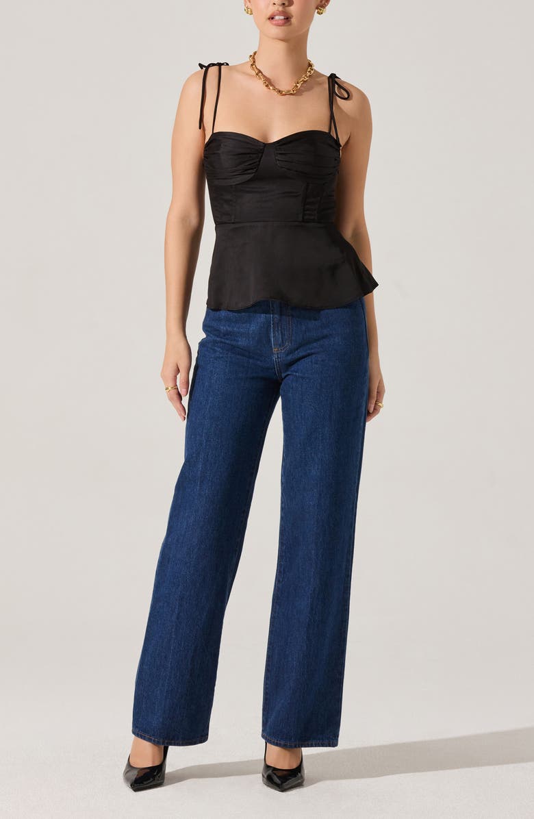 ASTR the Label Selina Bustier Peplum Top, Alternate, color, Black