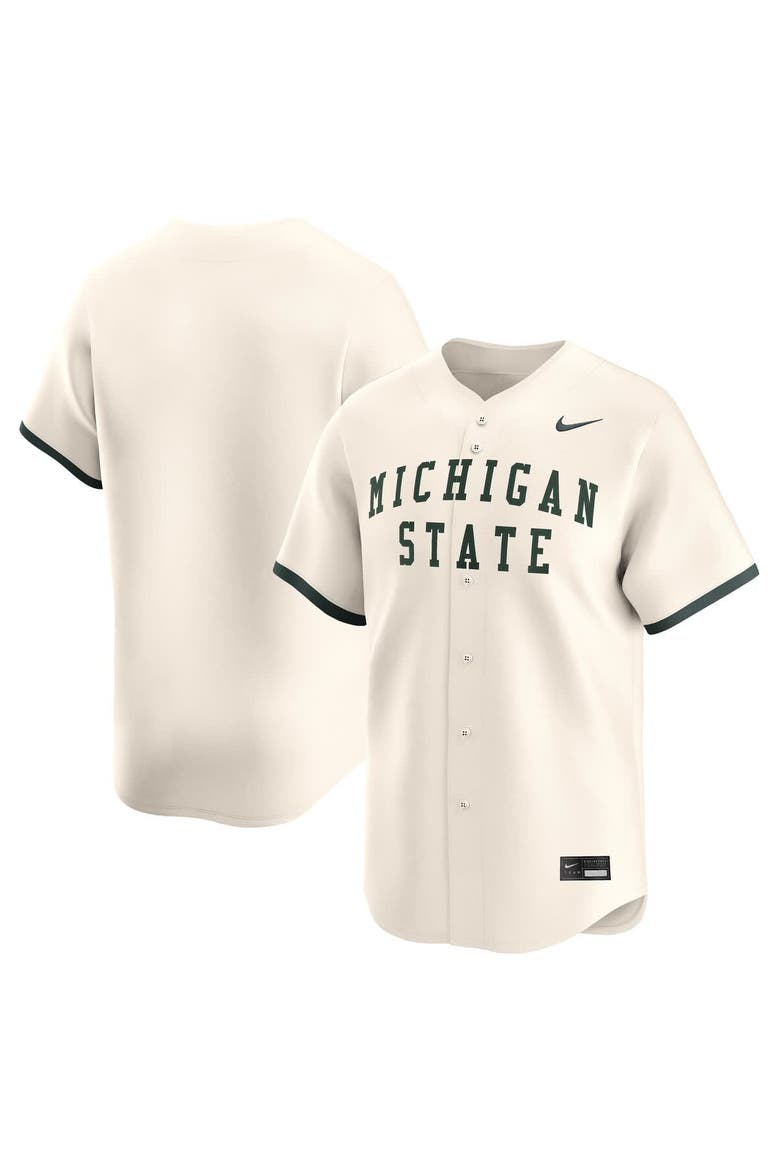Men's Nike Natural Michigan State Spartans College Limited Baseball Jersey, Alternate, color, Natural