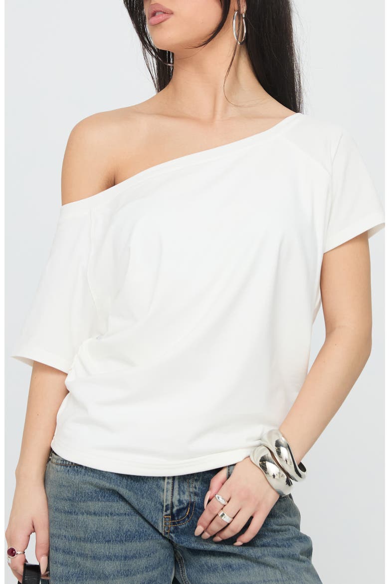 Icon Baby Off the Shoulder Cotton Blend Top, Main, color, WHITE