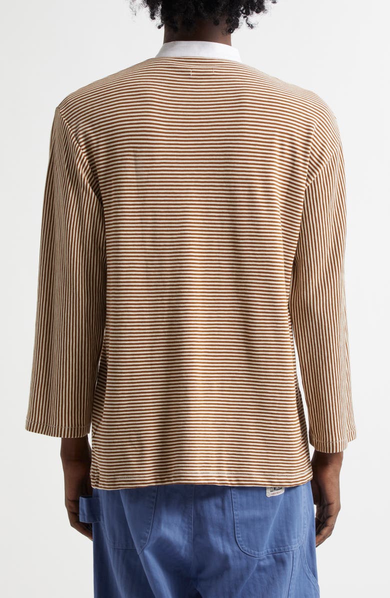 Bode Newton Stripe Top, Alternate, color, Brown Cream
