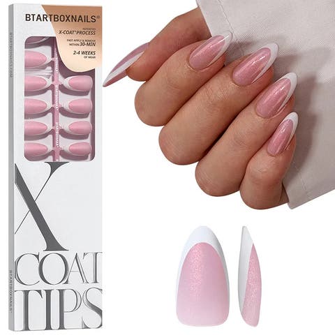 Soft Gel Nail Tips XCOATTIPS® French - Glitter Base Collection