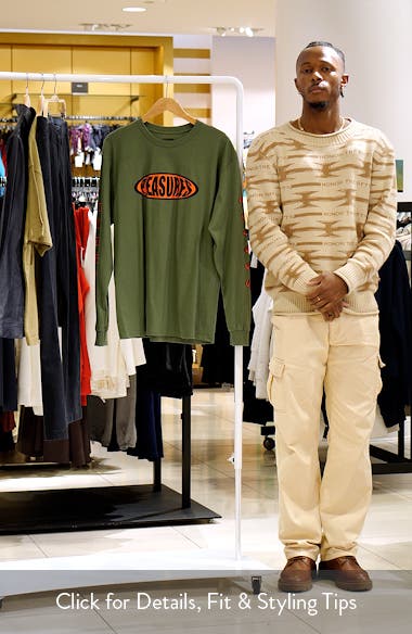 PLEASURES Bubble Logo Long Sleeve Graphic T-Shirt (Men) | Nordstromrack