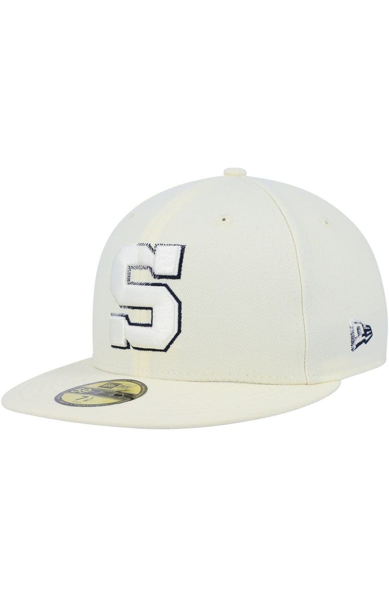 New Era Men's New Era White Penn State Nittany Lions Chrome Color Dim 59FIFTY Fitted Hat, Alternate, color, 
