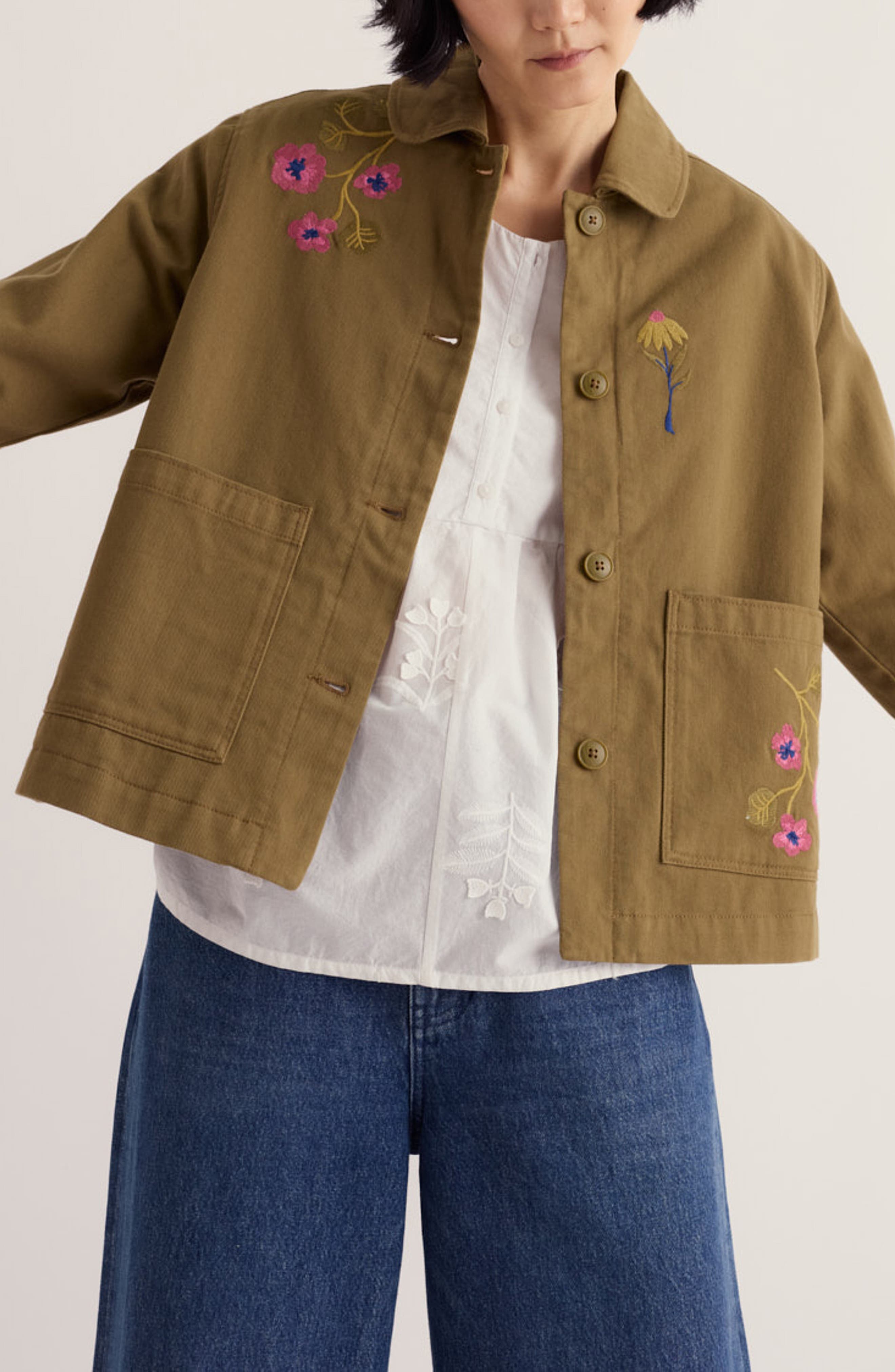 selected FLORA EMBROIDERY FERN MOSS