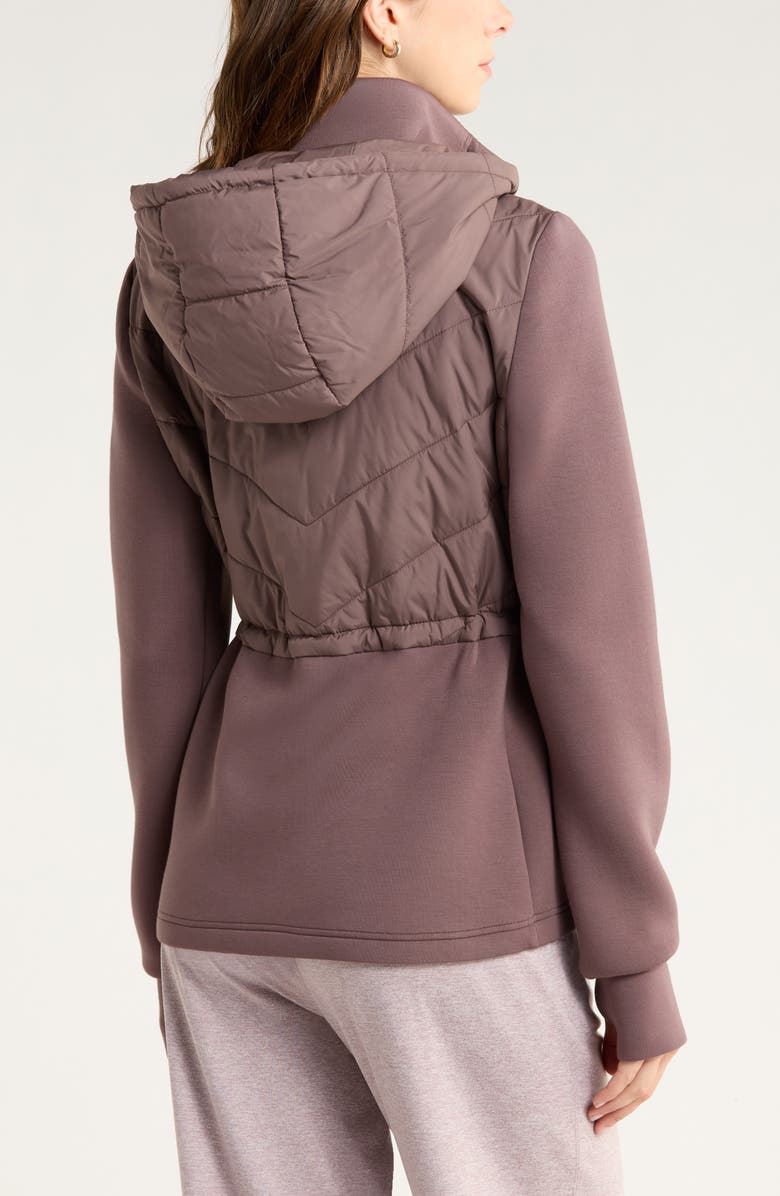 Zella Quilted Scuba Knit Jacket, Alternate, color, Grey Plum