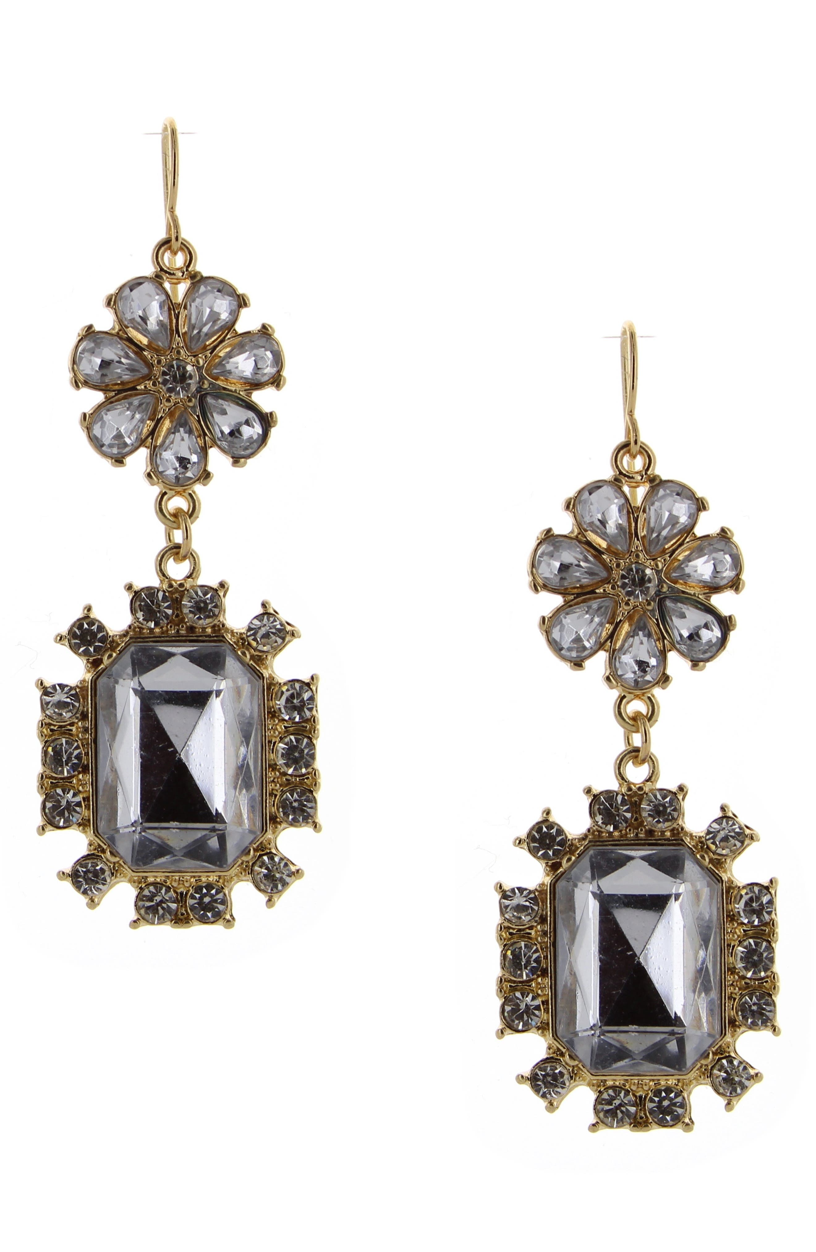 OLIVIA WELLES Layla Crystal Drop Earrings