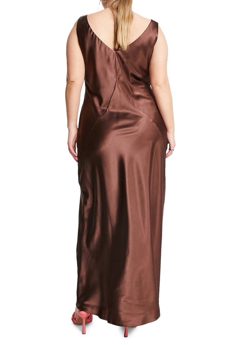 ASOS DESIGN Curve Satin Maxi Slipdress, Alternate, color,