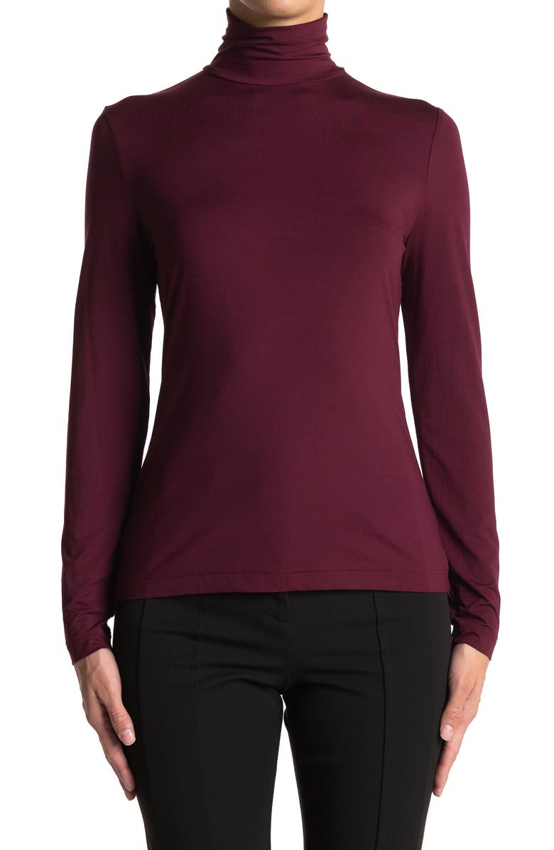 St. John Collection Nuda Jersey Turtleneck Top, Main, color,