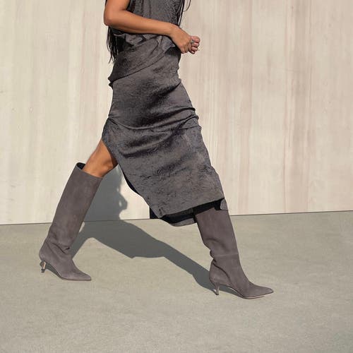 Neil J. Rodgers Eva Slouch Boot In Grey Suede