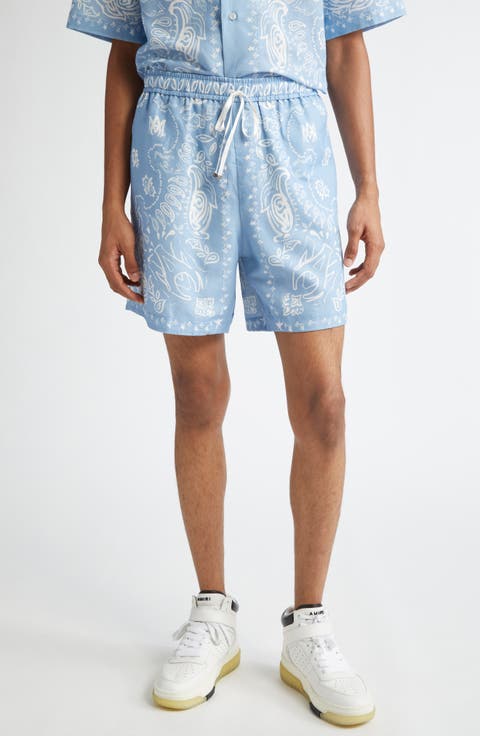 Watercolor Bandana Linen & Cotton Shorts