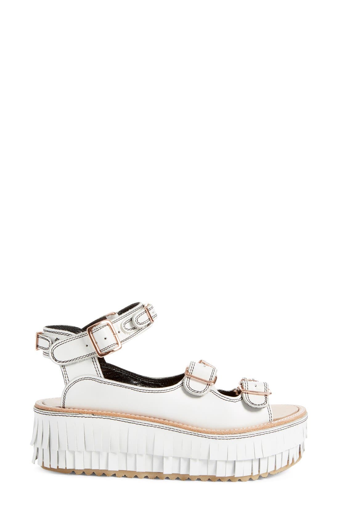 Julien David Fringe Platform Sandal, Alternate, color, 