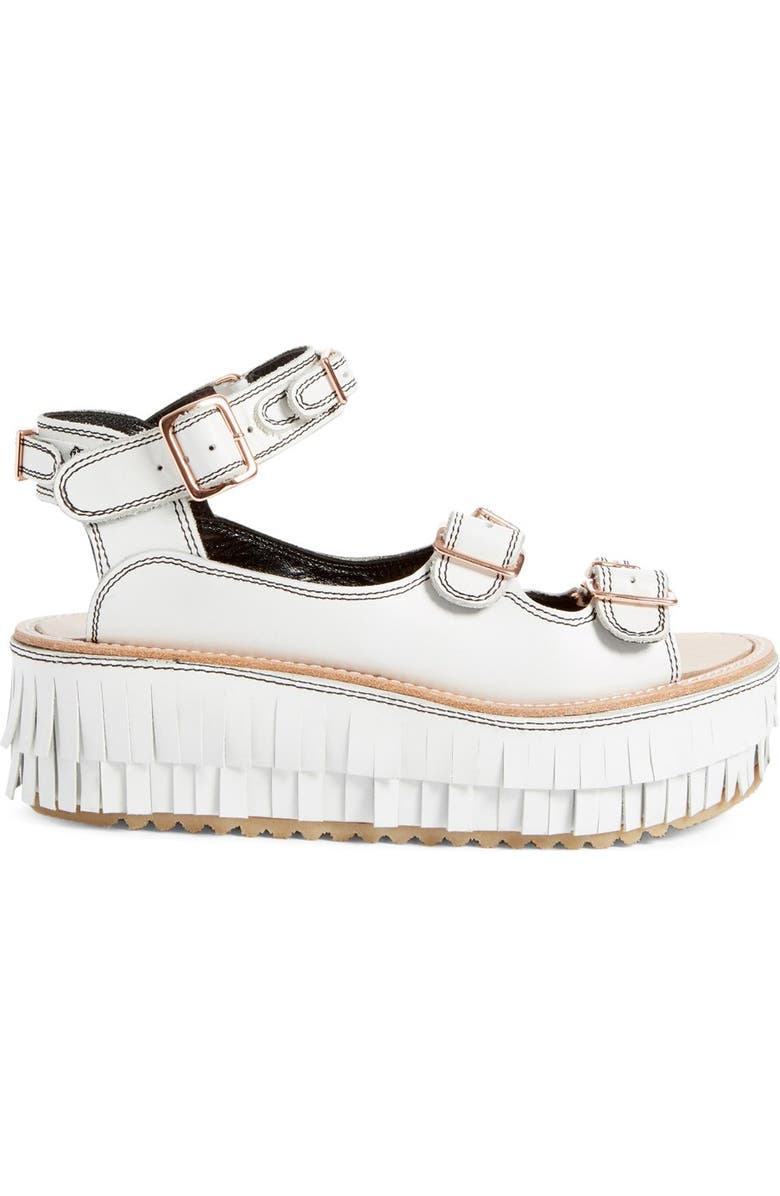 Julien David Fringe Platform Sandal, Alternate, color,