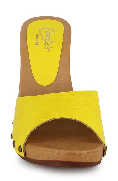 Candies Antonella Slide Sandal In Yellow Croc