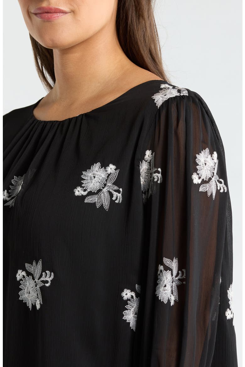 Smocked Cuff Top, Alternate, color, RICH BLACK