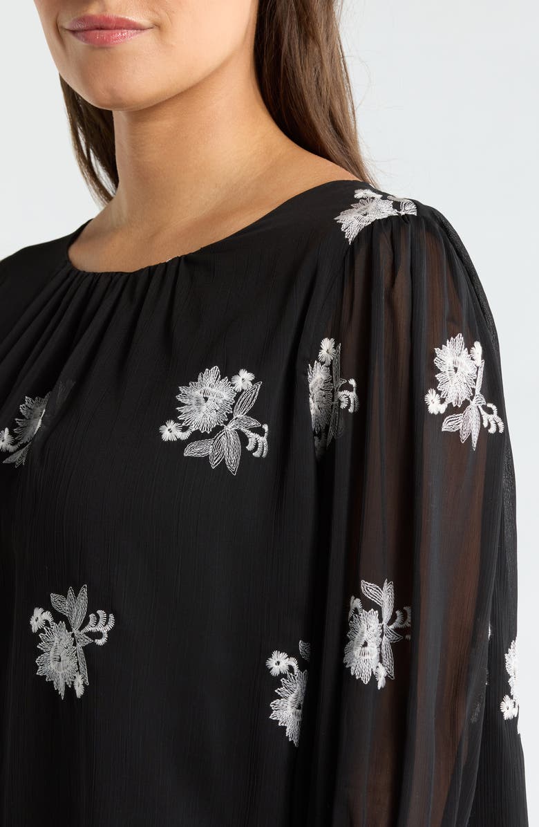 CeCe Smocked Cuff Top, Alternate, color, Rich Black