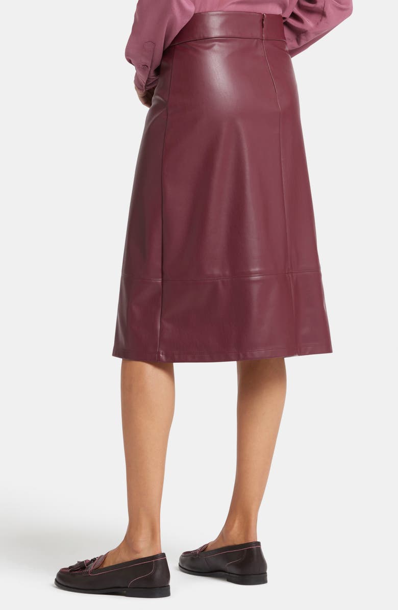NYDJ Faux Leather A-Line Skirt, Alternate, color, Tavern
