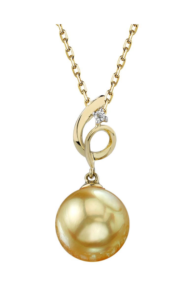 14K Gold Golden Pearl & Diamond Symphony Pendant, Main, color, Golden Pearl