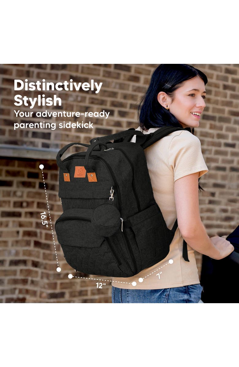 KeaBabies Rove Diaper Bag, Alternate, color, Trendy Black