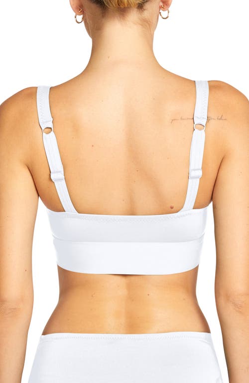 Robin Piccone Ava Knot Front Bikini Top In White