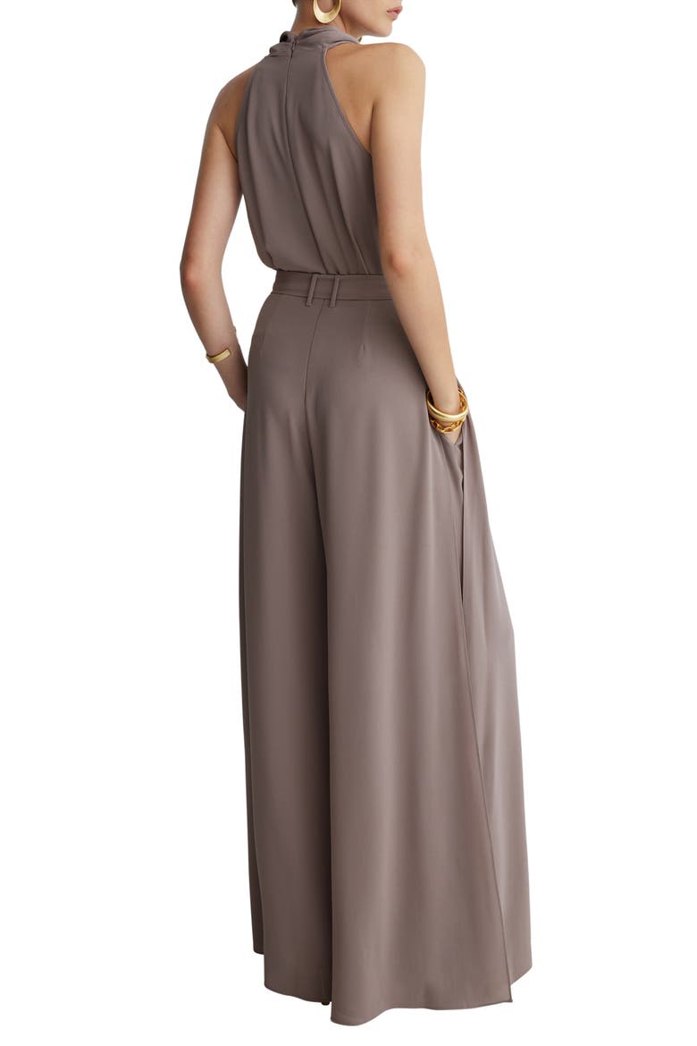 Valeria Cowl Neck Wide Leg Jumpsuit, Alternate, color, TAUPE
