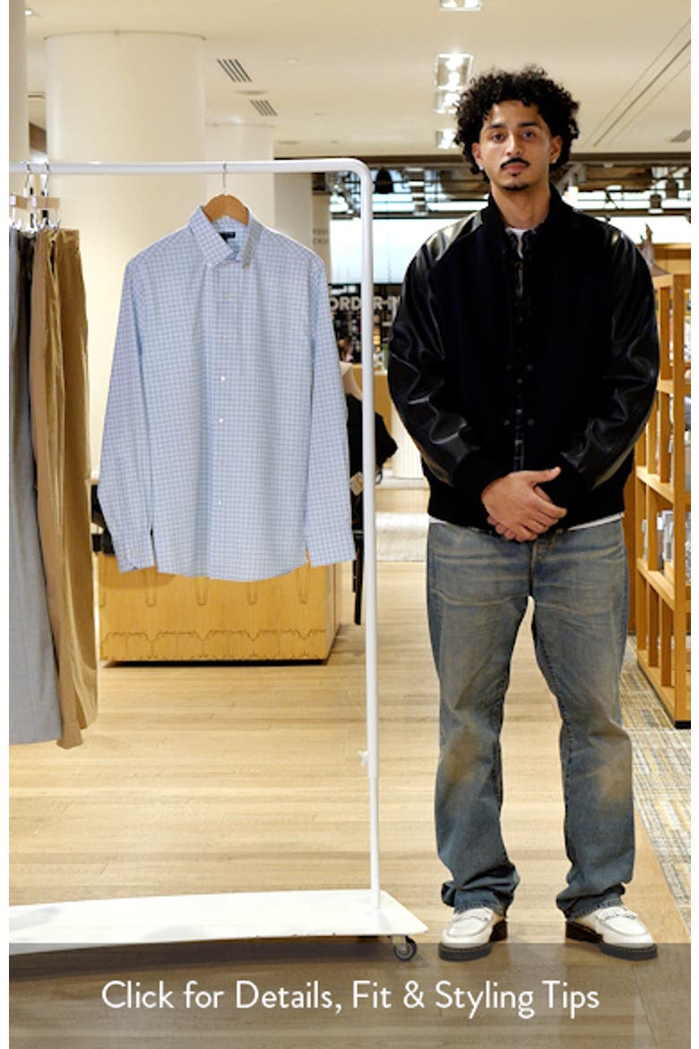Rampart Tailored Fit Windowpane Check Performance Poplin Button-Down Shirt video