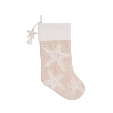 Gold Coast Starfish Hanging Christmas Stocking 20"