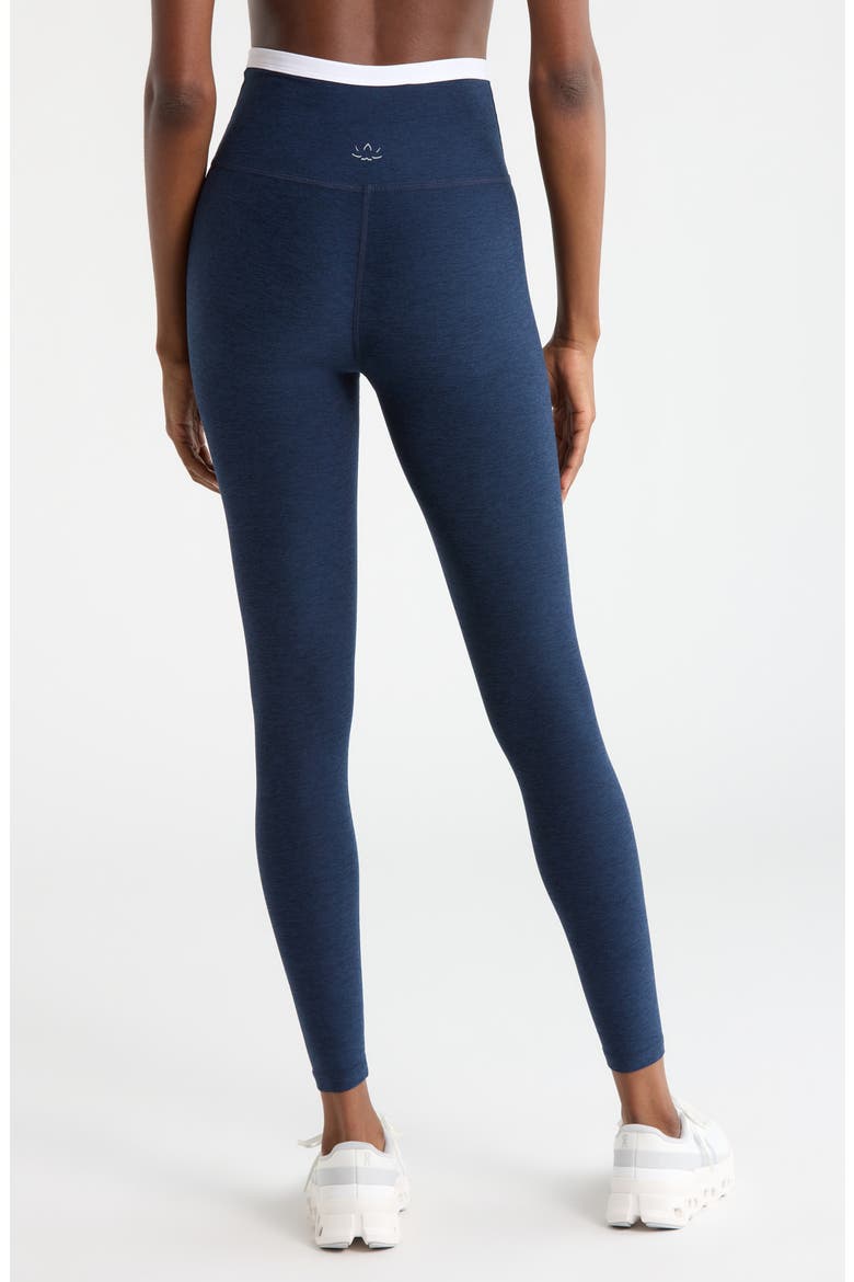 Spacedye Outlines High Waist Midi Leggings, Alternate, color, NOCTURNAL NAVY