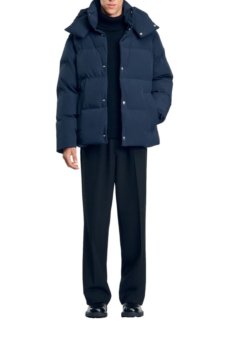 Quilted puffer jacket, Alternate, color, Blue prusse