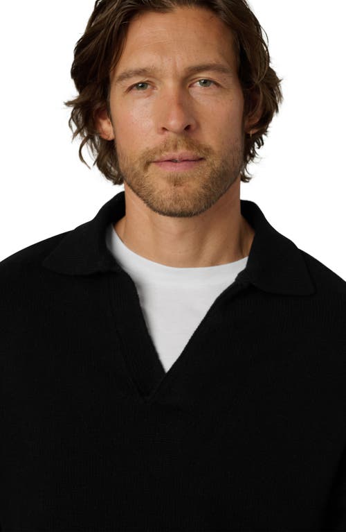 Joe's Relaxed Johnny Collar Wool Sweater In Black