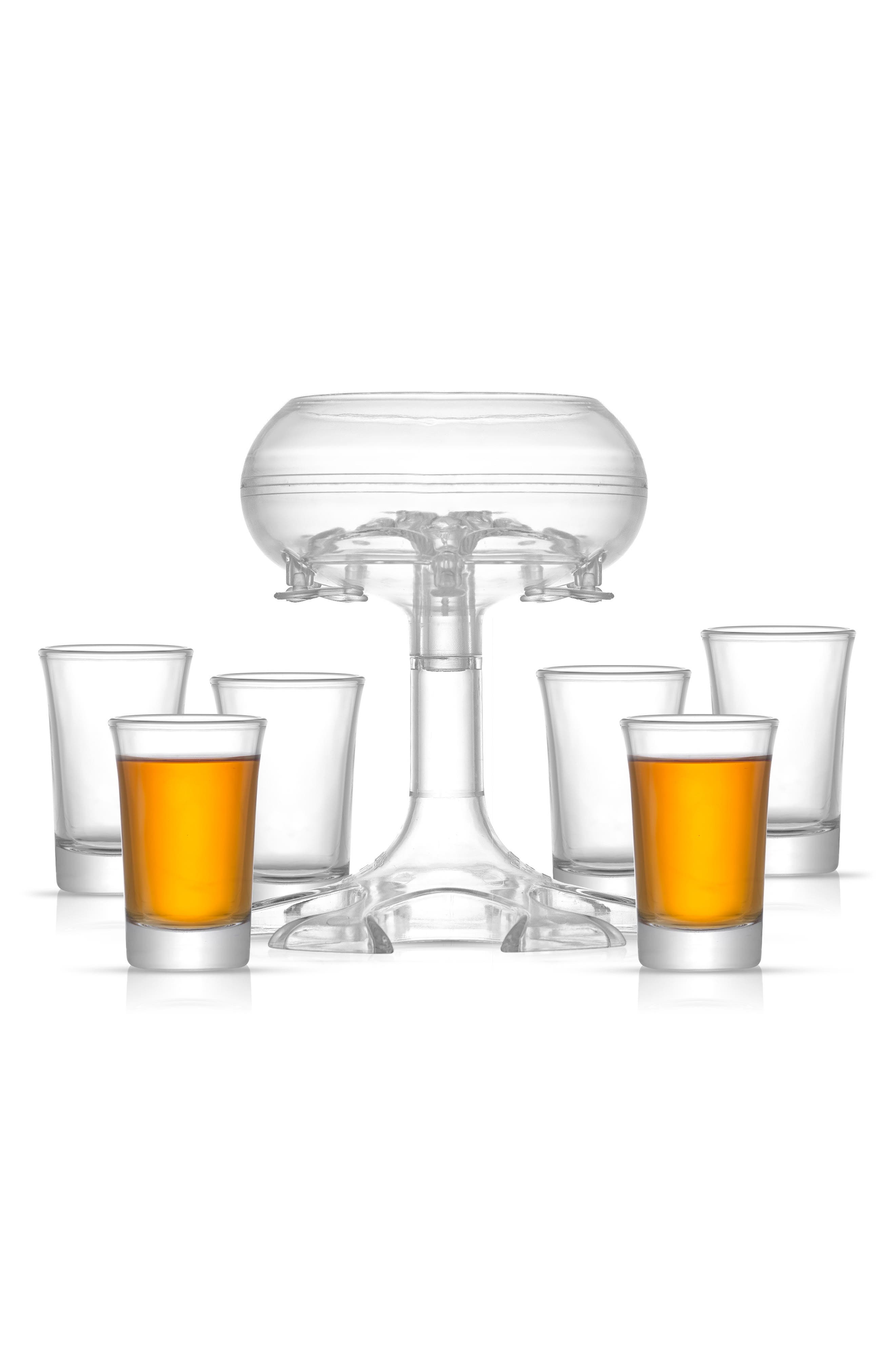 JoyJolt Shot Glass & Shot Dispenser 7-Piece Set