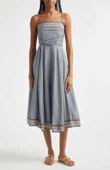 Lana Ruched Medallion & Paisley Print Midi Dress