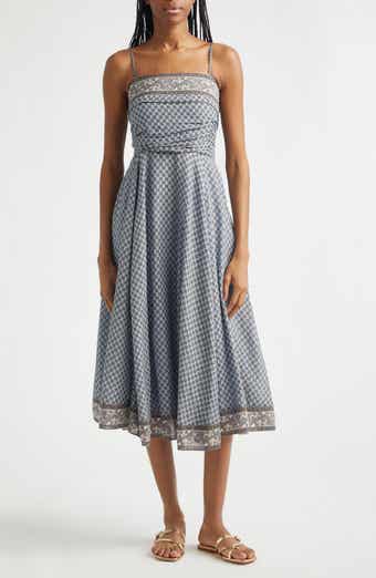 Lana Ruched Medallion & Paisley Print Midi Dress