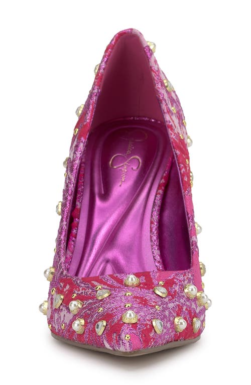 Jessica Simpson Welica Embellished Jacquard Pump In Multi