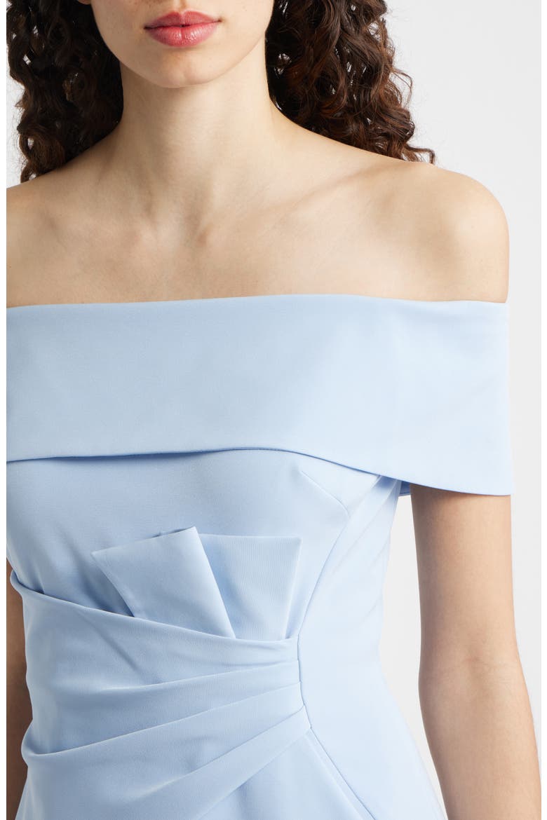 Cascade Ruffle Off the Shoulder Gown, Alternate, color, SKY
