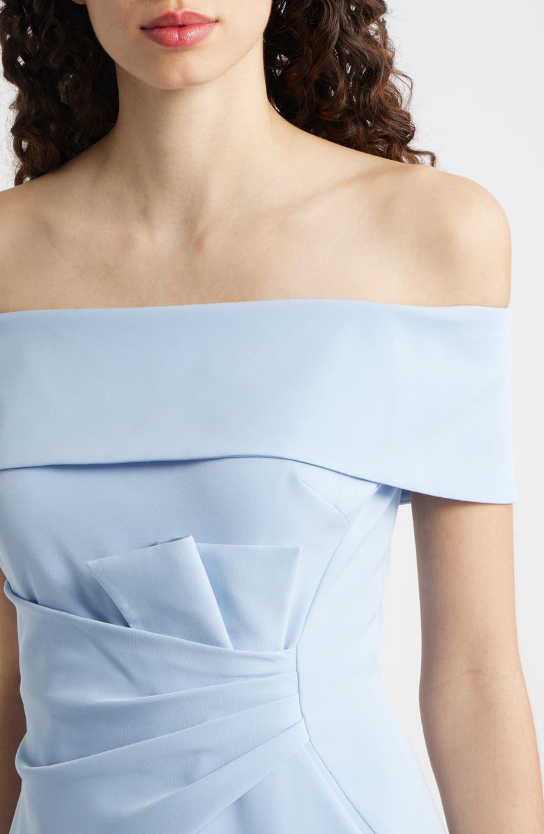 Eliza J Cascade Ruffle Off the Shoulder Gown, Alternate, color, Sky