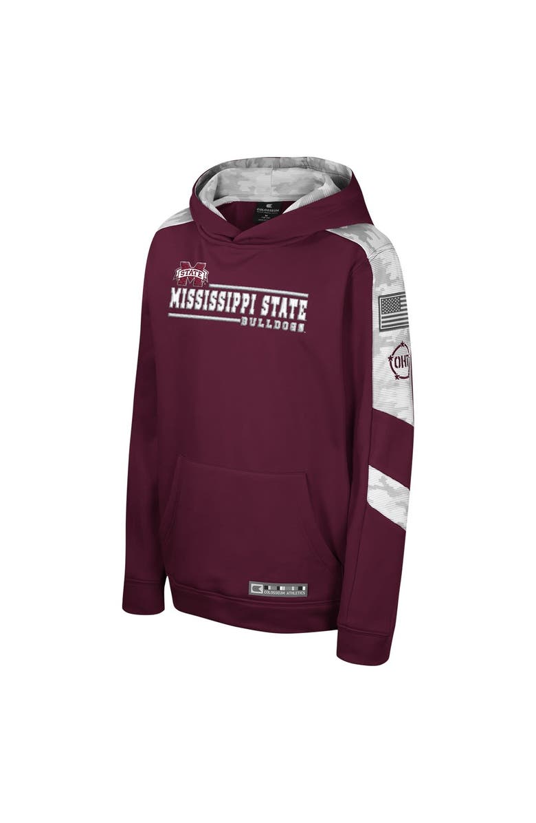 COLOSSEUM Youth Colosseum Maroon Mississippi State Bulldogs OHT Military Appreciation Cyclone Digital Camo Pullover Hoodie, Alternate, color, Maroon