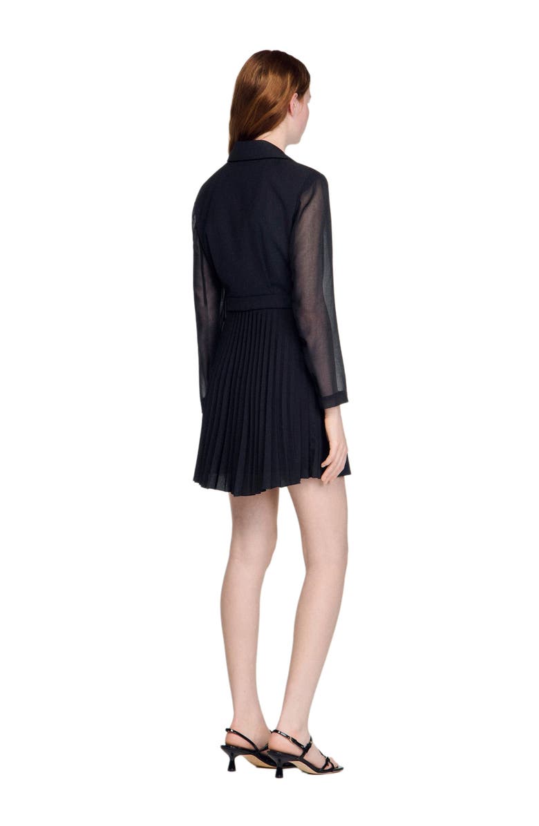 SANDRO Wraparound dress, Alternate, color, Black