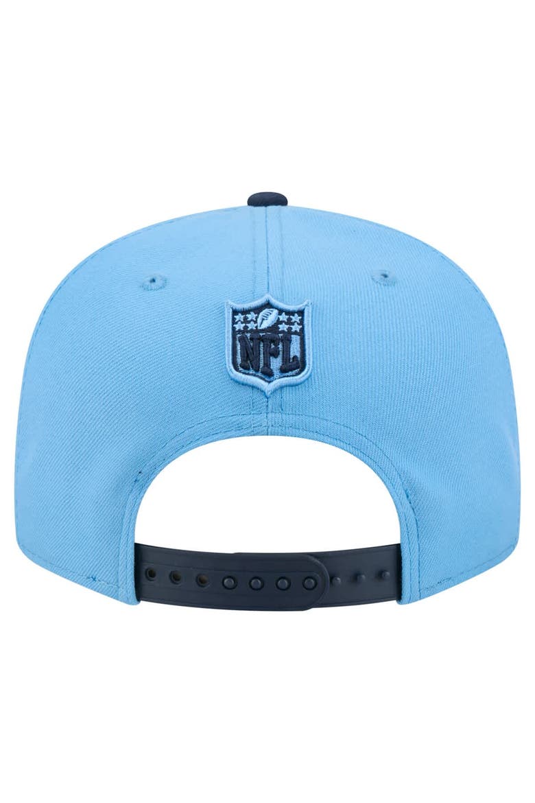 Men's New Era  Light Blue/Navy Tennessee Titans Script 9FIFTY Snapback Hat, Alternate, color, Light Blue