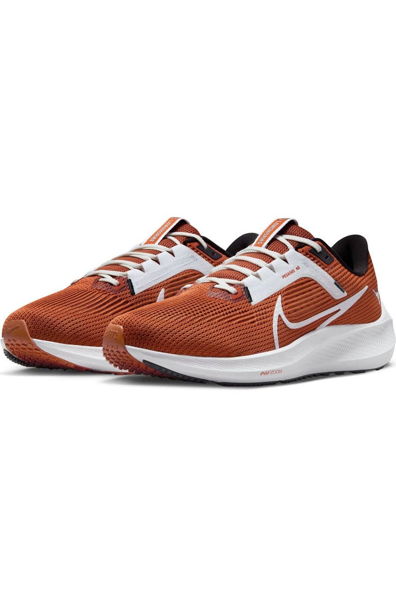 Nike Unisex Nike Texas Orange Texas Longhorns Zoom Pegasus 40 Running Shoe, Main, color,