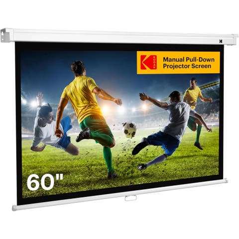 60 Manual Pull Down Projector Screen, Large 169 Retractable Projector Screen