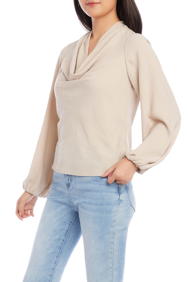 Cowl Neck Top, Alternate, color, KHAKI