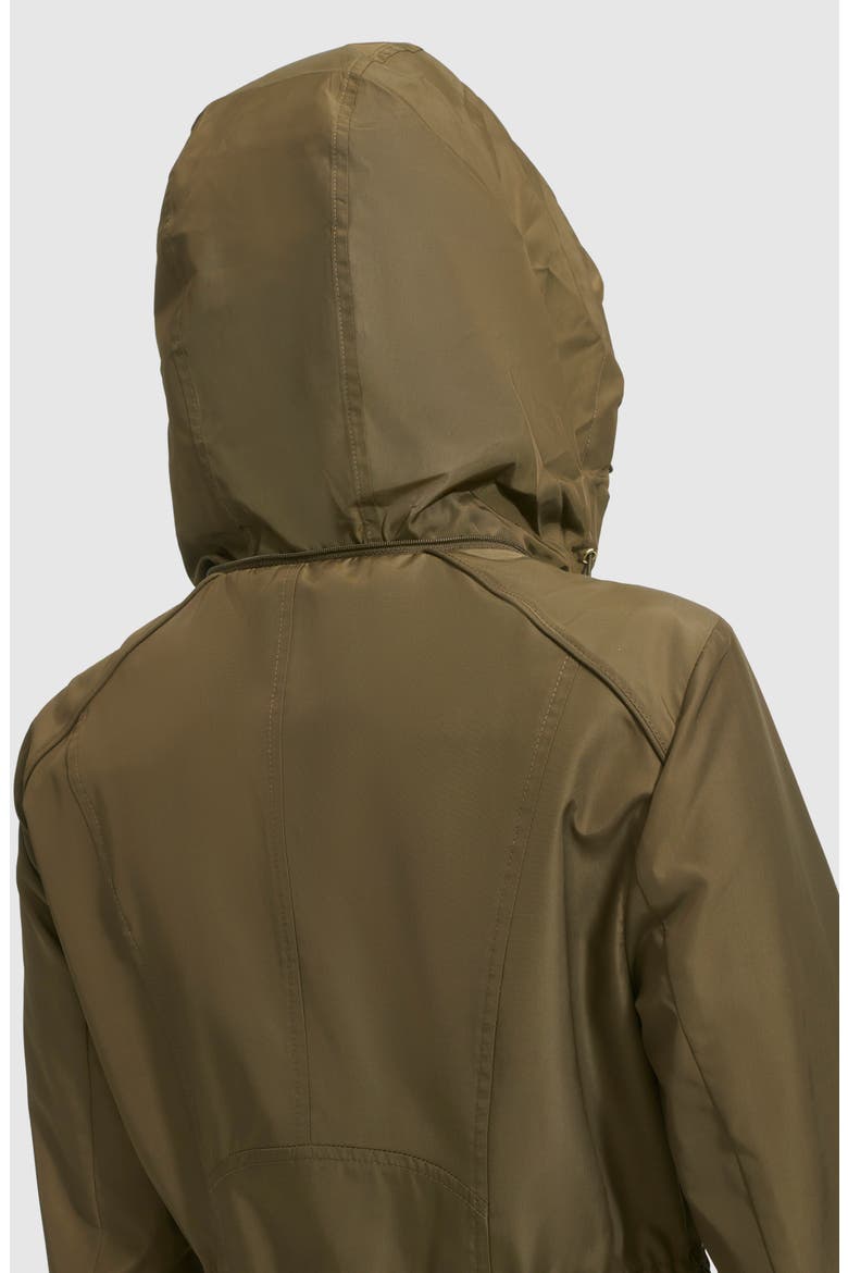 Travel Packable Hooded Rain Jacket, Alternate, color, OLIVE