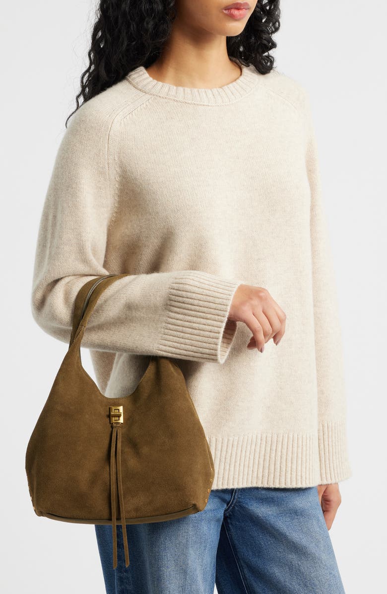 Rebecca Minkoff Darren Suede Carrysome Bag, Alternate, color, Jungle